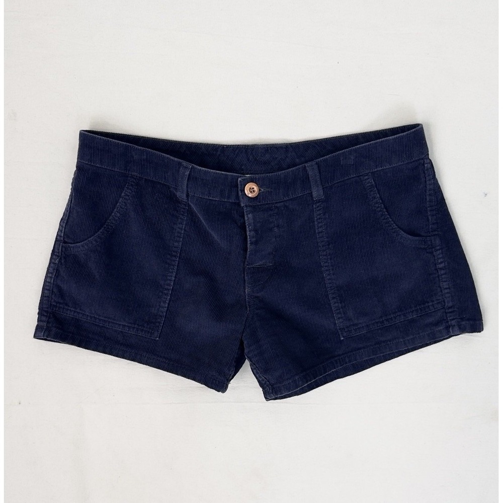 Birdwell Beach Britches Corduroy Shorts Blue Navy Cotton Button Womens Size 10